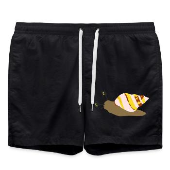 Rose escargot - Short de bain - noir - Devant - AI Model Male 185 light (185cm)