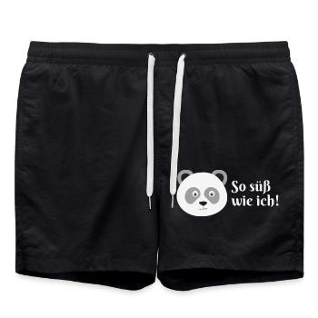 Panda - so süß wie ich - Badeshorts - Schwarz - Vorne - AI Model Male 185 light (185cm)
