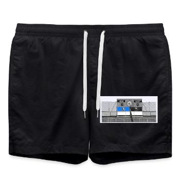 Giesing // Illustration - Badeshorts - Schwarz - Vorne - AI Model Male 185 light (185cm)