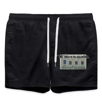 Giesing // Illustration - Badeshorts - Schwarz - Vorne - AI Model Male 185 light (185cm)