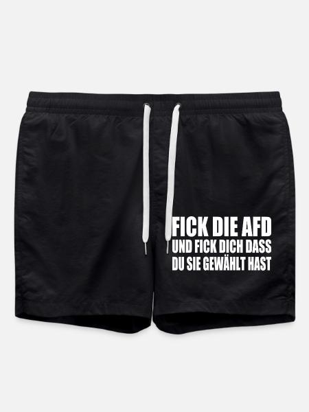 Fck afd - fick die afd - Badeshorts - Schwarz