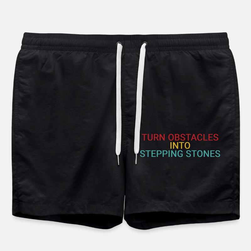Turn obstacles into stepping stones - Swim Trunks - black