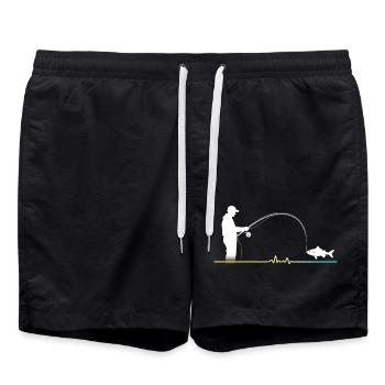 Herzlinie Angler - Männer T-Shirt - Badeshorts - Schwarz - Vorne - AI Model Male 185 light (185cm)