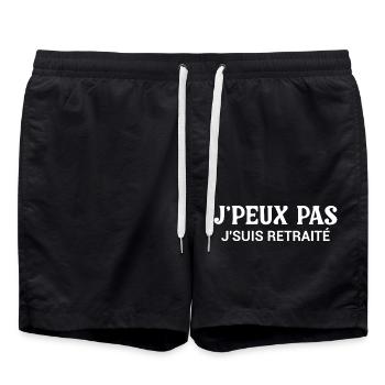 I Can't Humor T-Shirt I'm Retired - Swim Trunks - black - Front - AI Model Male 185 light (185cm)