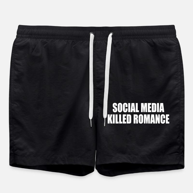 social media killed romance - Short de bain - noir
