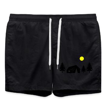 hütte im wald - Badeshorts - Schwarz - Vorne - AI Model Male 185 light (185cm)