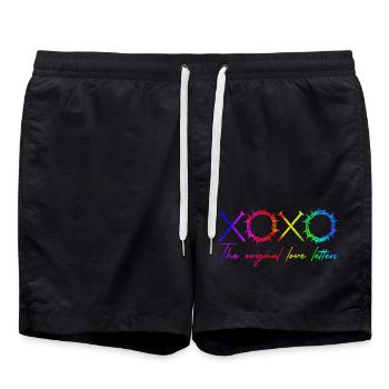 xoxo love you amore Flowers Women Valentine day - Swim Trunks - black - Front - AI Model Male 185 light (185cm)