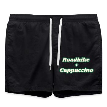 Roadbike + Cappuccino - Badeshorts - Schwarz - Vorne - AI Model Male 185 light (185cm)