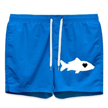 Carpe amour coeur poisson pêche cadeau - Short de bain - cobalt blue - Devant