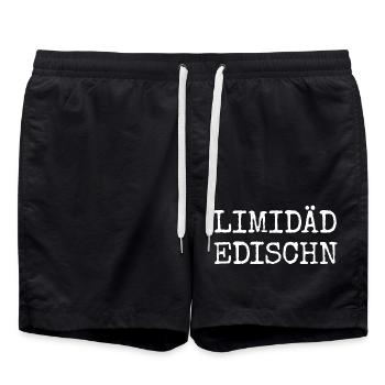 Limidäd Edischn - Bairische Edition echte Bayern - Badeshorts - Schwarz - Vorne - AI Model Male 185 light (185cm)