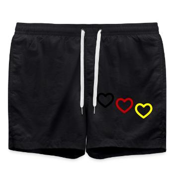 Deutschland Herzen Team - Badeshorts - Schwarz - Vorne - AI Model Male 185 light (185cm)
