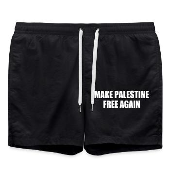 make palestine free again - Badeshorts - Schwarz - Vorne - AI Model Male 185 light (185cm)