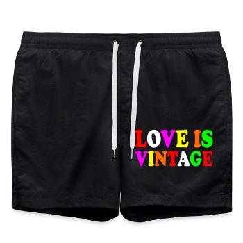 Love is vintage - Badeshorts - Schwarz - Vorne - AI Model Male 185 light (185cm)