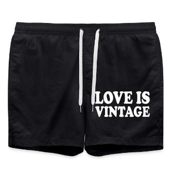 Love is vintage - Swim Trunks - black - Front - AI Model Male 185 light (185cm)