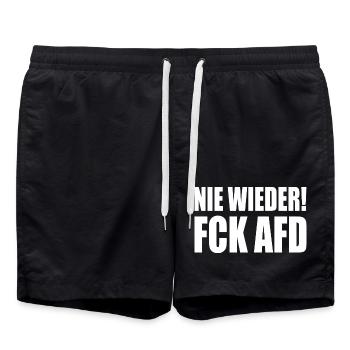 Nie wieder fck afd - Badeshorts - Schwarz - Vorne - AI Model Male 185 light (185cm)