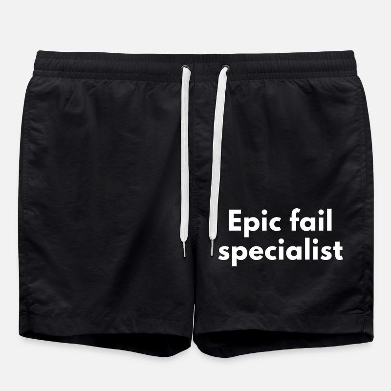 Spécialiste Epic Fail – Design amusant - Short de bain - noir