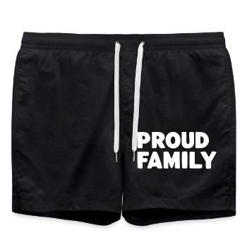 Stolze Familie - Badeshorts - Schwarz - Vorne - AI Model Male 185 light (185cm)