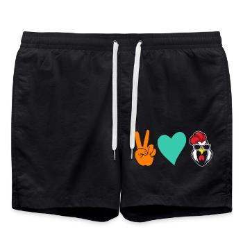 Poulet Coq - Short de bain - noir - Devant - AI Model Male 185 light (185cm)