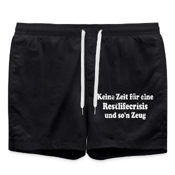 Funny saying for Middle Ager - Swim Trunks - black - Front - AI Model Male 185 light (185cm)