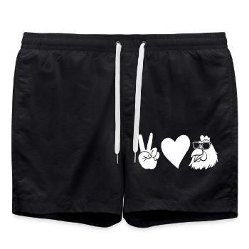 Chickens Hen - Swim Trunks - black - Front - AI Model Male 185 light (185cm)