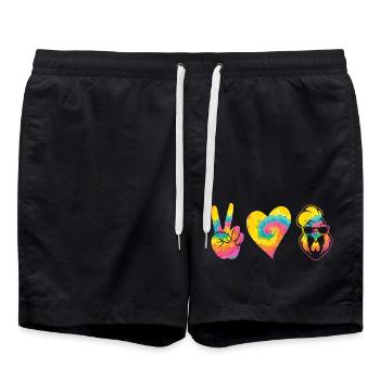Chicken Rooster - Swim Trunks - black - Front - AI Model Male 185 light (185cm)