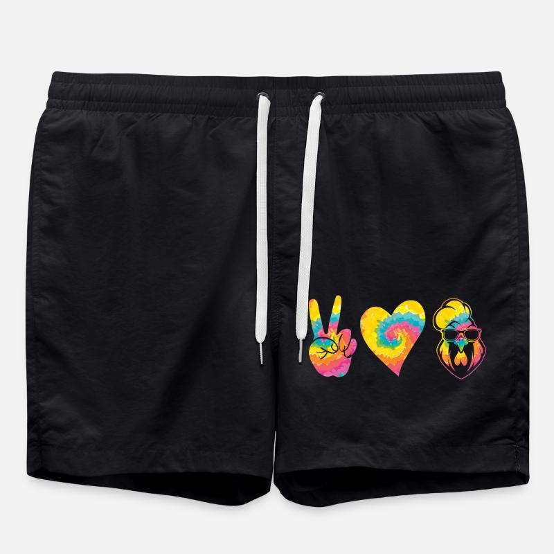 Hühner Hahn - Badeshorts - Schwarz