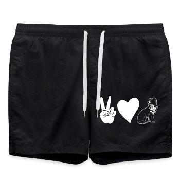 Border Collie - Swim Trunks - black - Front - AI Model Male 185 light (185cm)