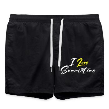 I love summer - Swim Trunks - black - Front - AI Model Male 185 light (185cm)
