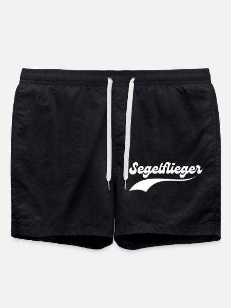 Segelflieger in cooler Retro Schrift Segelfliegen - Badeshorts - Schwarz
