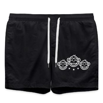 Party Affen Gruppe - Badeshorts - Schwarz - Vorne - AI Model Male 185 light (185cm)