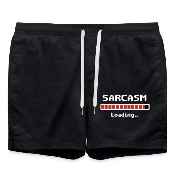 Sarcasme Loading Humour - Short de bain - noir - Devant - AI Model Male 185 light (185cm)