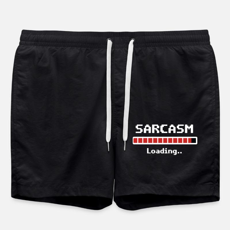 Sarcasm Loading Humor - Swim Trunks - black