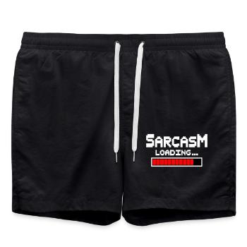 Sarcasme Loading Humour - Short de bain - noir - Devant - AI Model Male 185 light (185cm)