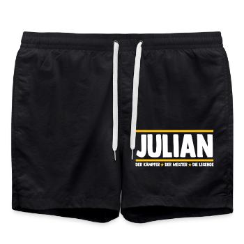 Julien - Short de bain - noir - Devant - AI Model Male 185 light (185cm)