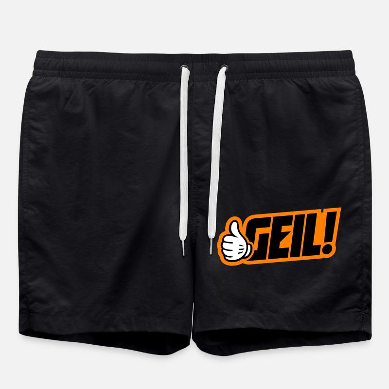 Geil Spruch - Badeshorts - Schwarz
