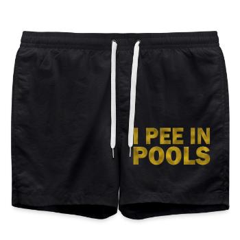 Je fais dans les piscines - Short de bain - noir - Devant - AI Model Male 185 light (185cm)