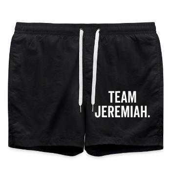 Team Jeremiah - Swim Trunks - black - Front - AI Model Male 185 light (185cm)