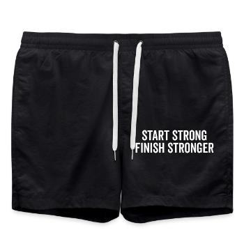 Start Strong Finish Stronger - Swim Trunks - black - Front - AI Model Male 185 light (185cm)