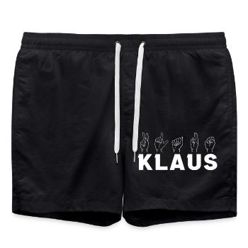 Langue des signes Klaus - Short de bain - noir - Devant - AI Model Male 185 light (185cm)