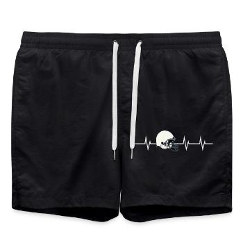 Heartbeat of a Footballer - Badeshorts - Schwarz - Vorne - AI Model Male 185 light (185cm)