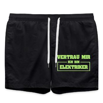 Gift for Electrician - Swim Trunks - black - Front - AI Model Male 185 light (185cm)