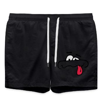 Drôle de bande dessinée Visage Langue Sortir - Short de bain - noir - Devant - AI Model Male 185 light (185cm)