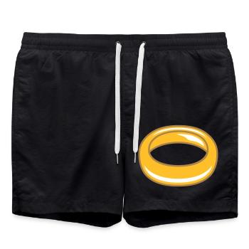 bijoux bague bel or cher se marier fiançailles - Short de bain - noir - Devant - AI Model Male 185 light (185cm)