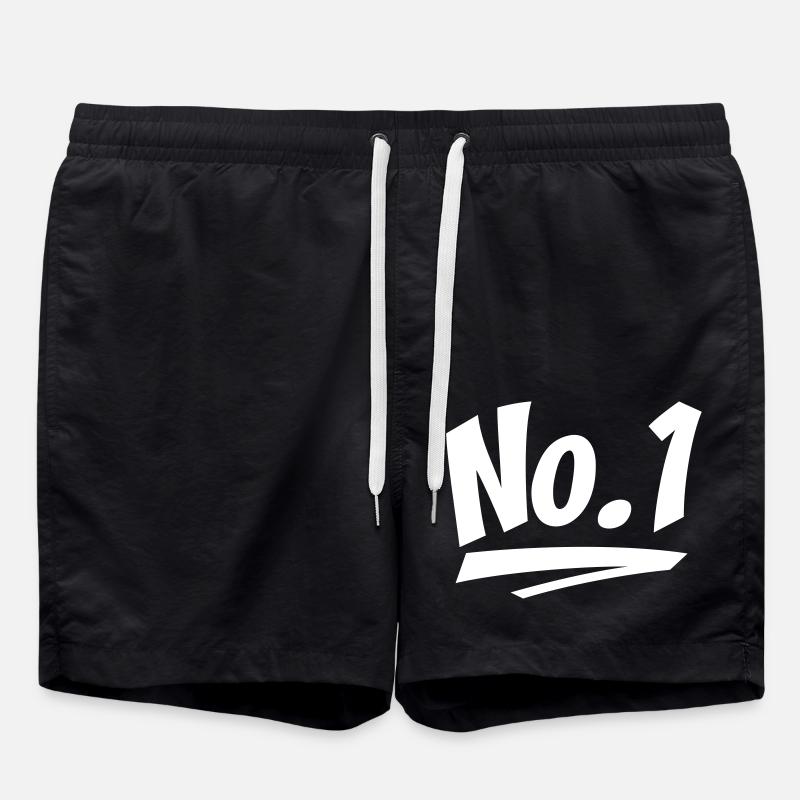 number one - Swim Trunks - black