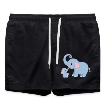 Maman et moi mignon éléphant avec cadeau de maman - Short de bain - noir - Devant - AI Model Male 185 light (185cm)