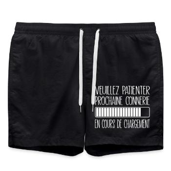 Prochaine connerie en cours de chargement - Short de bain - noir - Devant - AI Model Male 185 light (185cm)
