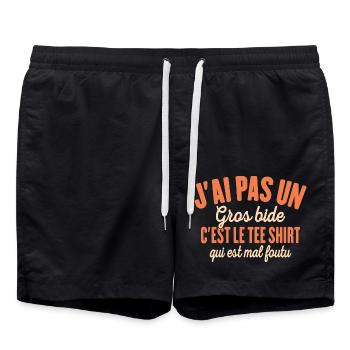 J'ai Pas Un Gros Bide Cadeau Humour - Short de bain - noir - Devant - AI Model Male 185 light (185cm)