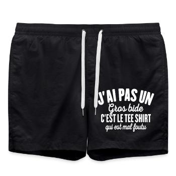 J'ai Pas Un Gros Bide Cadeau Humour - Short de bain - noir - Devant - AI Model Male 185 light (185cm)