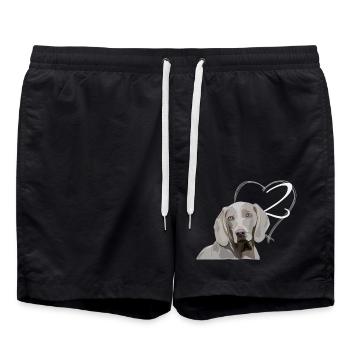 Weimaraner - 2. Geburtstag - Badeshorts - Schwarz - Vorne - AI Model Male 185 light (185cm)