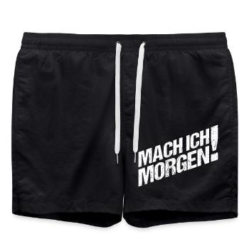 Mach ich Morgen - Badeshorts - Schwarz - Vorne - AI Model Male 185 light (185cm)